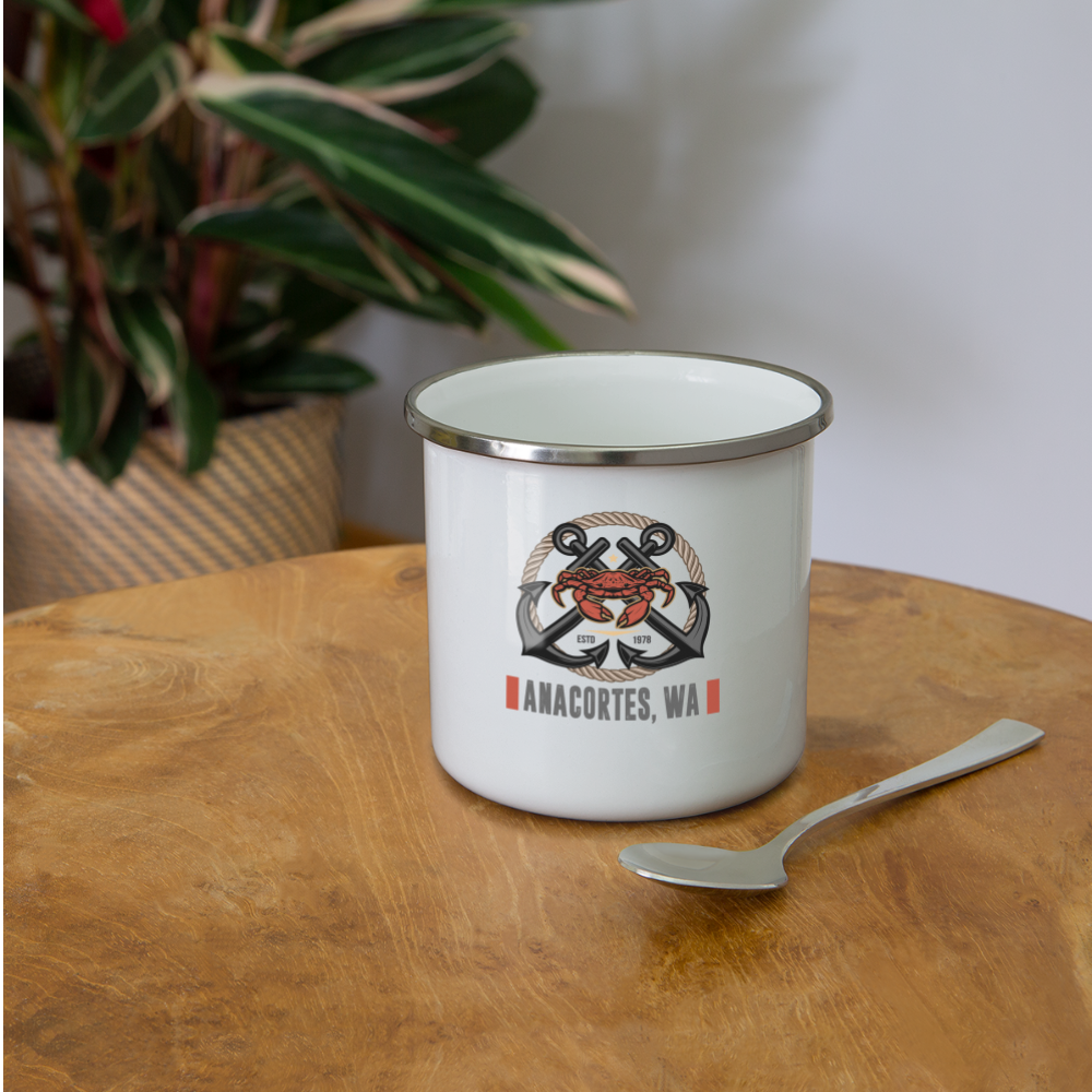 ANACORTES CRAB/ANCHOR  Camper Mug - white