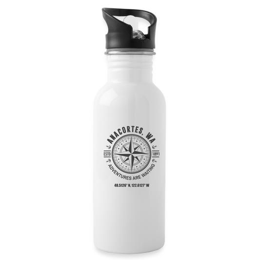 ANACORTES COMPASS Water Bottle - white