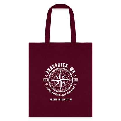 ANACORTES COMPASS Tote Bag - burgundy