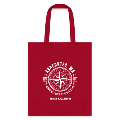 ANACORTES COMPASS Tote Bag - red