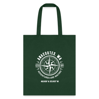 ANACORTES COMPASS Tote Bag - forest green