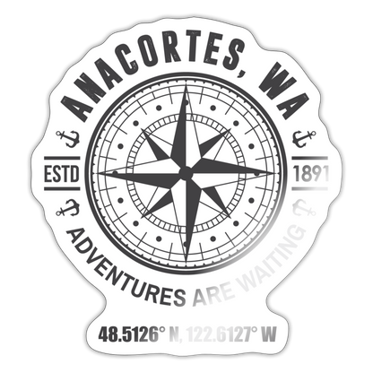 ANACORTES COMPASS Sticker - white glossy