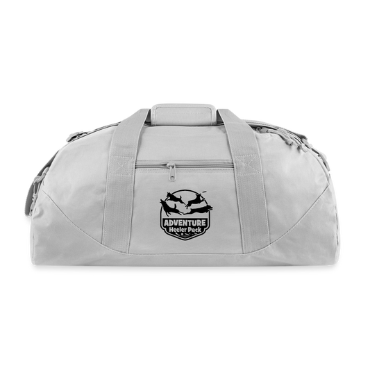 Adventure Heeler - White Recycled Duffel Bag - gray