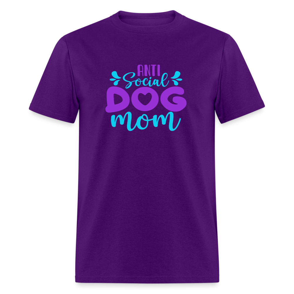ANTI SOCIAL DOG MOM Unisex Classic T-Shirt - purple
