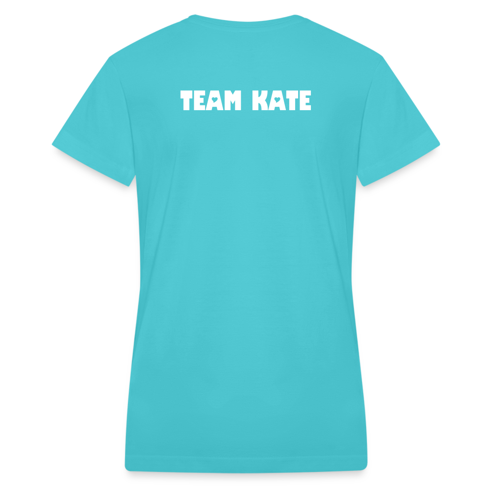 TEAM KATE Women's V-Neck T-Shirt - aqua