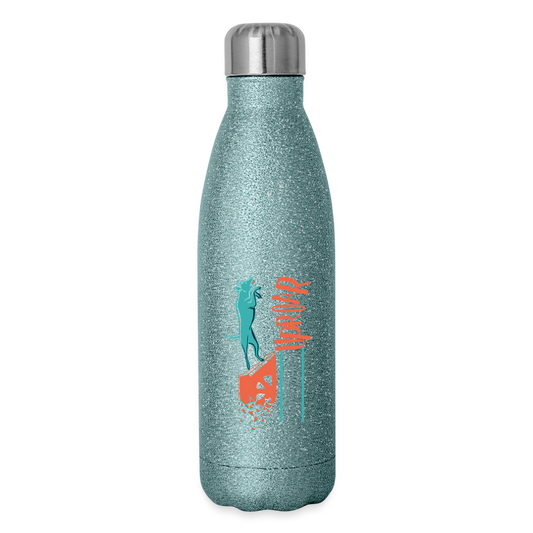 MISSION UPROAR Insulated Stainless Steel Water Bottle - turquoise glitter