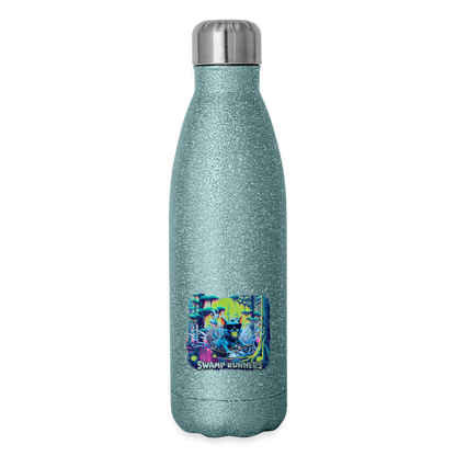 SWAMP RUNNERS Insulated Stainless Steel Water Bottle - turquoise glitter