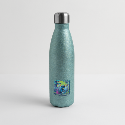 SWAMP RUNNERS Insulated Stainless Steel Water Bottle - turquoise glitter