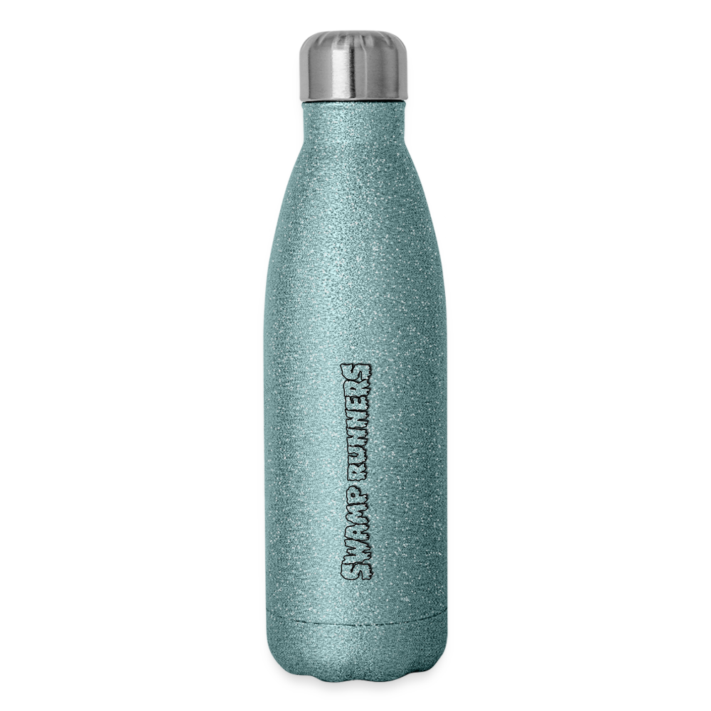 SWAMP RUNNERS Insulated Stainless Steel Water Bottle - turquoise glitter