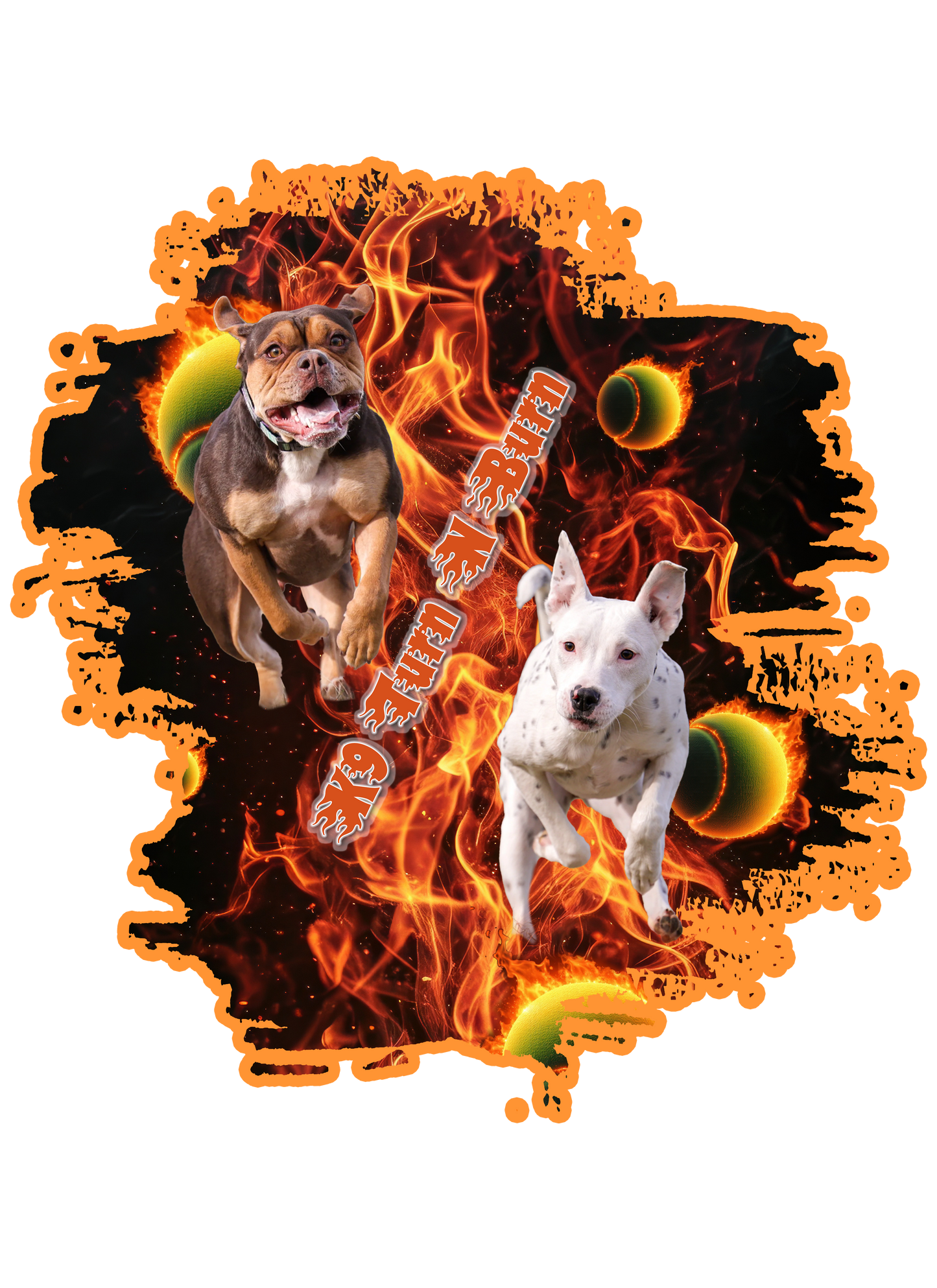 STICKERS: TURN-N-BURN -  6" SIZE