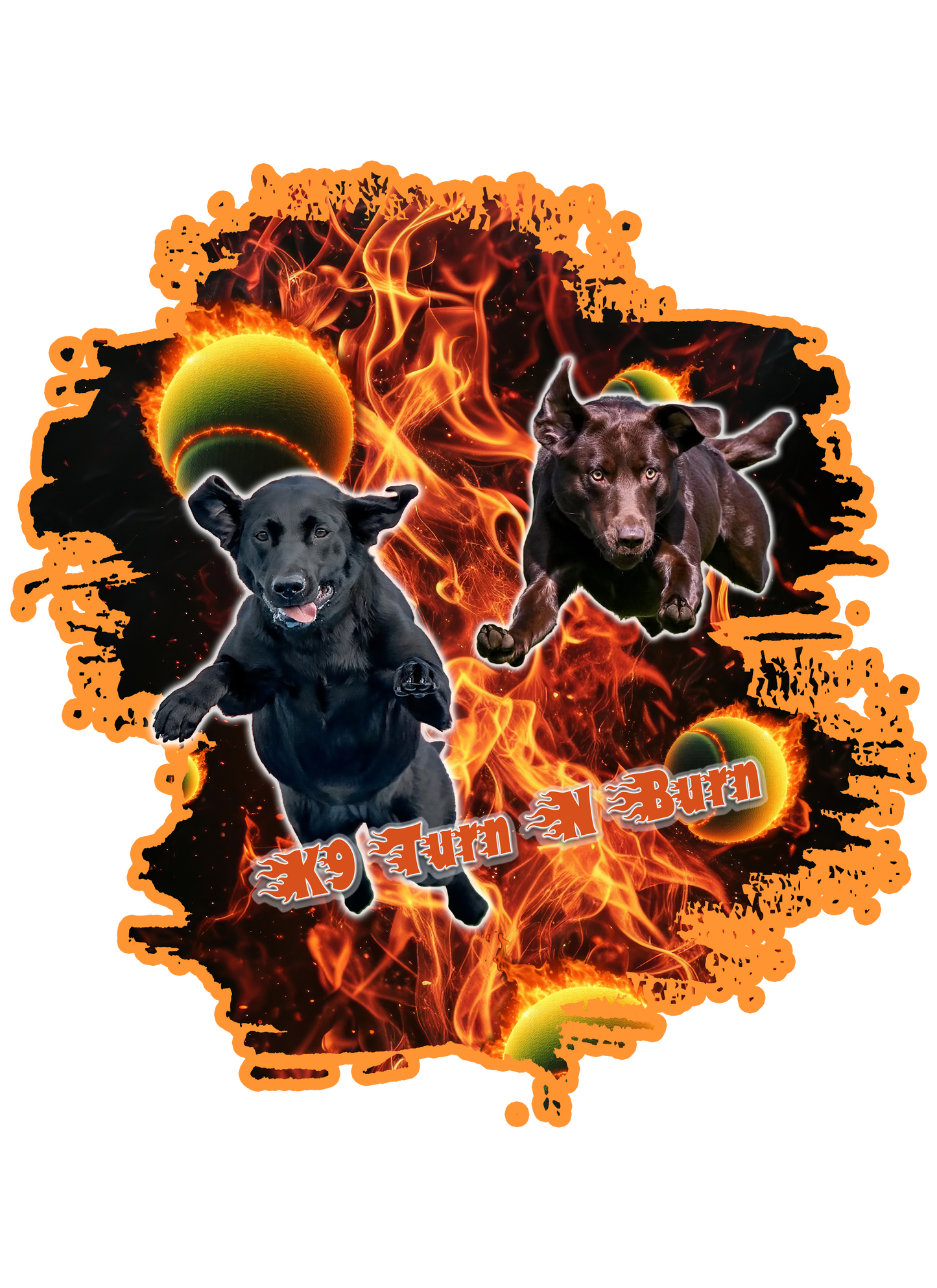 STICKERS: TURN-N-BURN -  6" SIZE