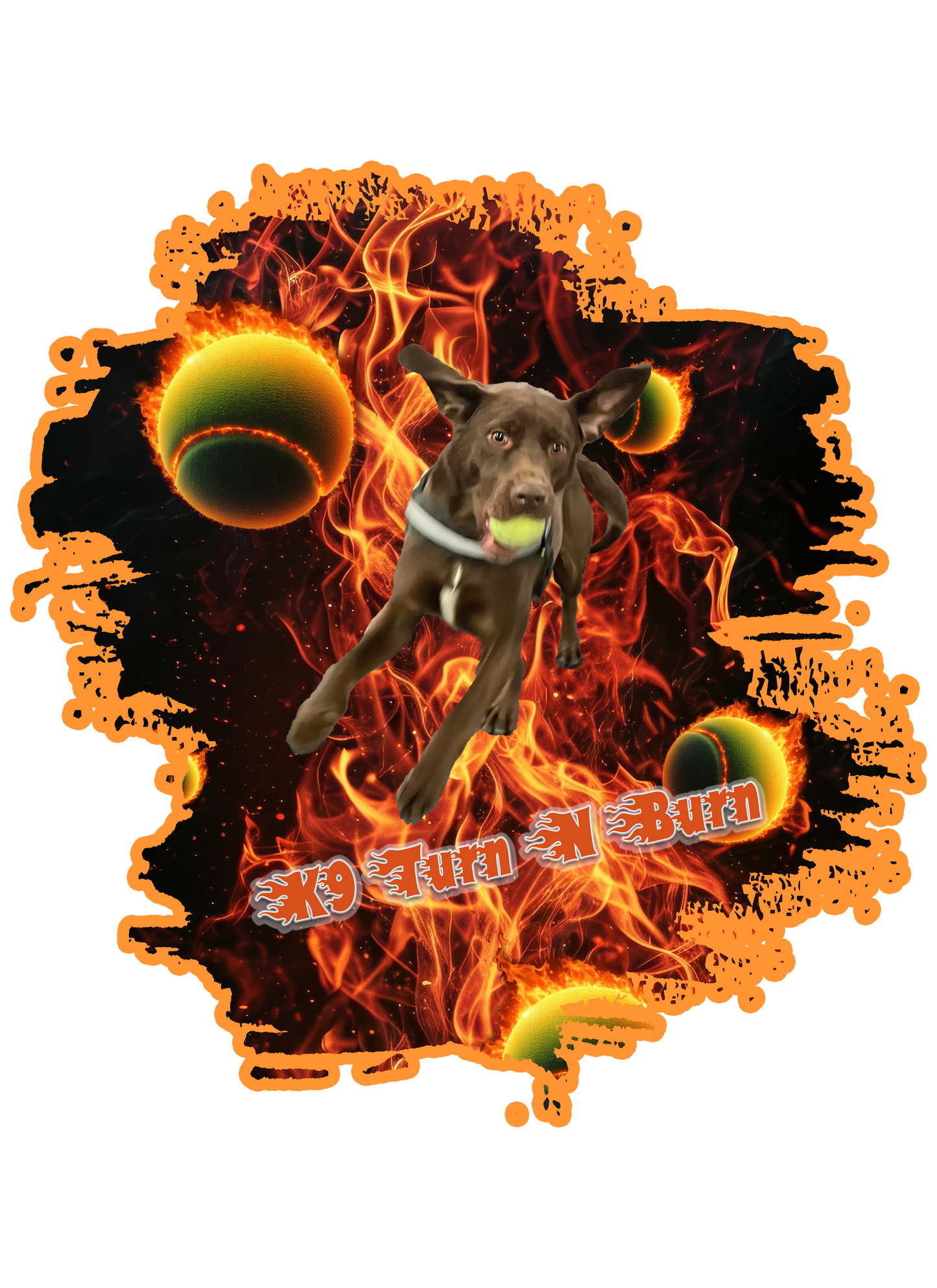 STICKERS: TURN-N-BURN -  6" SIZE