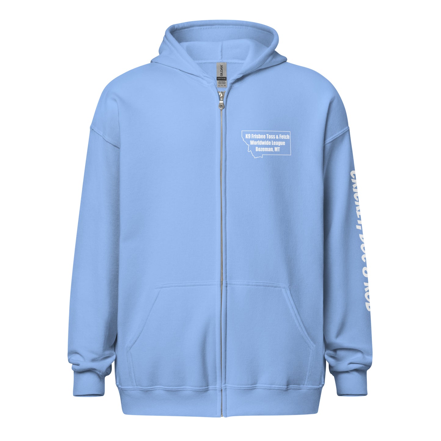 Cricket, Doc & Rob MONTANA DISC DOGS Unisex heavy blend zip hoodie