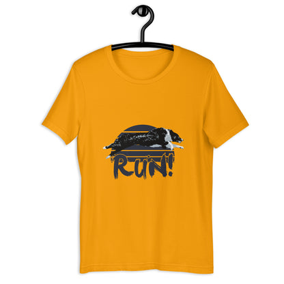 RUN! BORDER COLLIE Unisex t-shirt