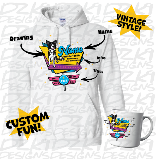 VINTAGE SIGN STYLE - CUSTOM DOG SHIRTS & MORE!