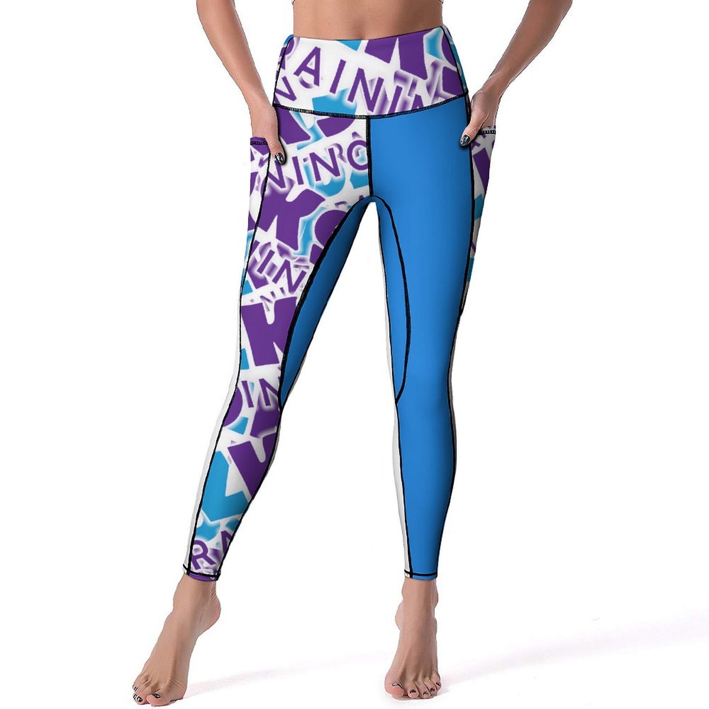 Custom Print Patterned Yoga Pants with 2 Pockets (All-Over Printing)