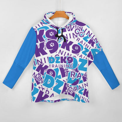 230gsm Poncho-style Long Sleeve Women Hoodie with Irregular Hem DS001 (All-Over Printing)