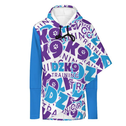 230gsm Poncho-style Long Sleeve Women Hoodie with Irregular Hem DS001 (All-Over Printing)