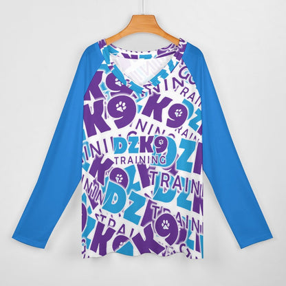 V-neck Loose Long Sleeve T-shirt TLREV2 (All-Over Printing)