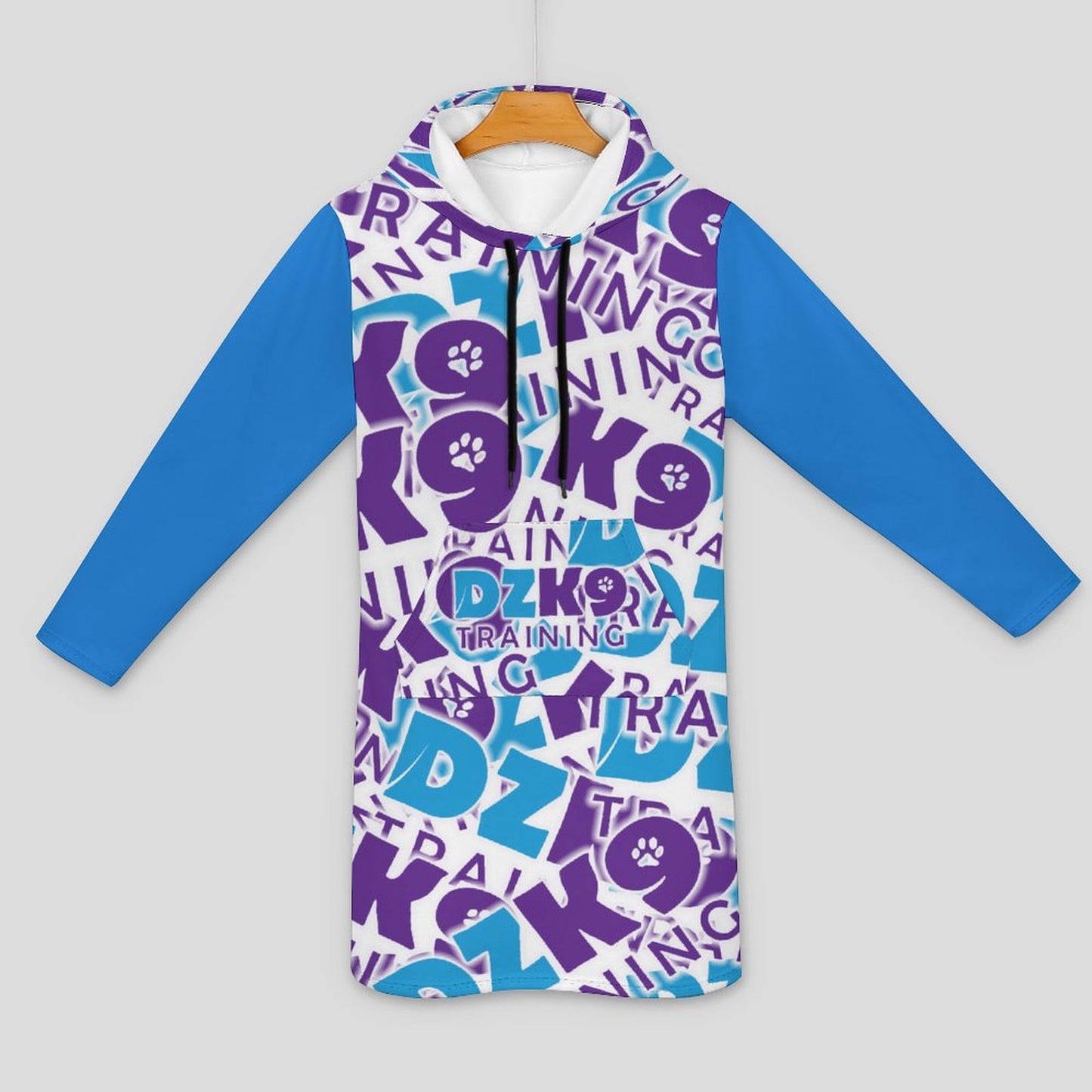 230gsm Long Sleeve Hoodie Dress DS003 (All-Over Printing)