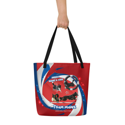 TEAM MAINE All-Over Print Large Tote Bag