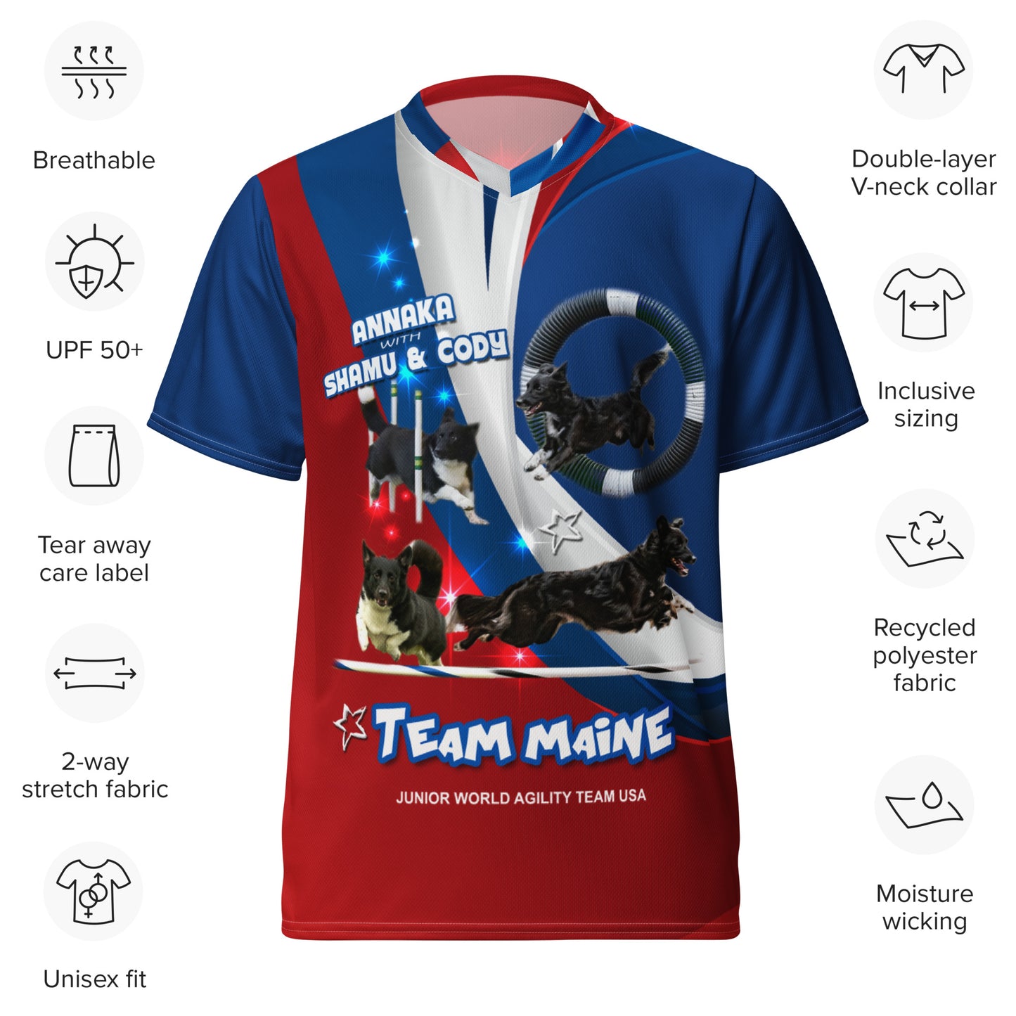 TEAM MAINE Recycled unisex sports jersey