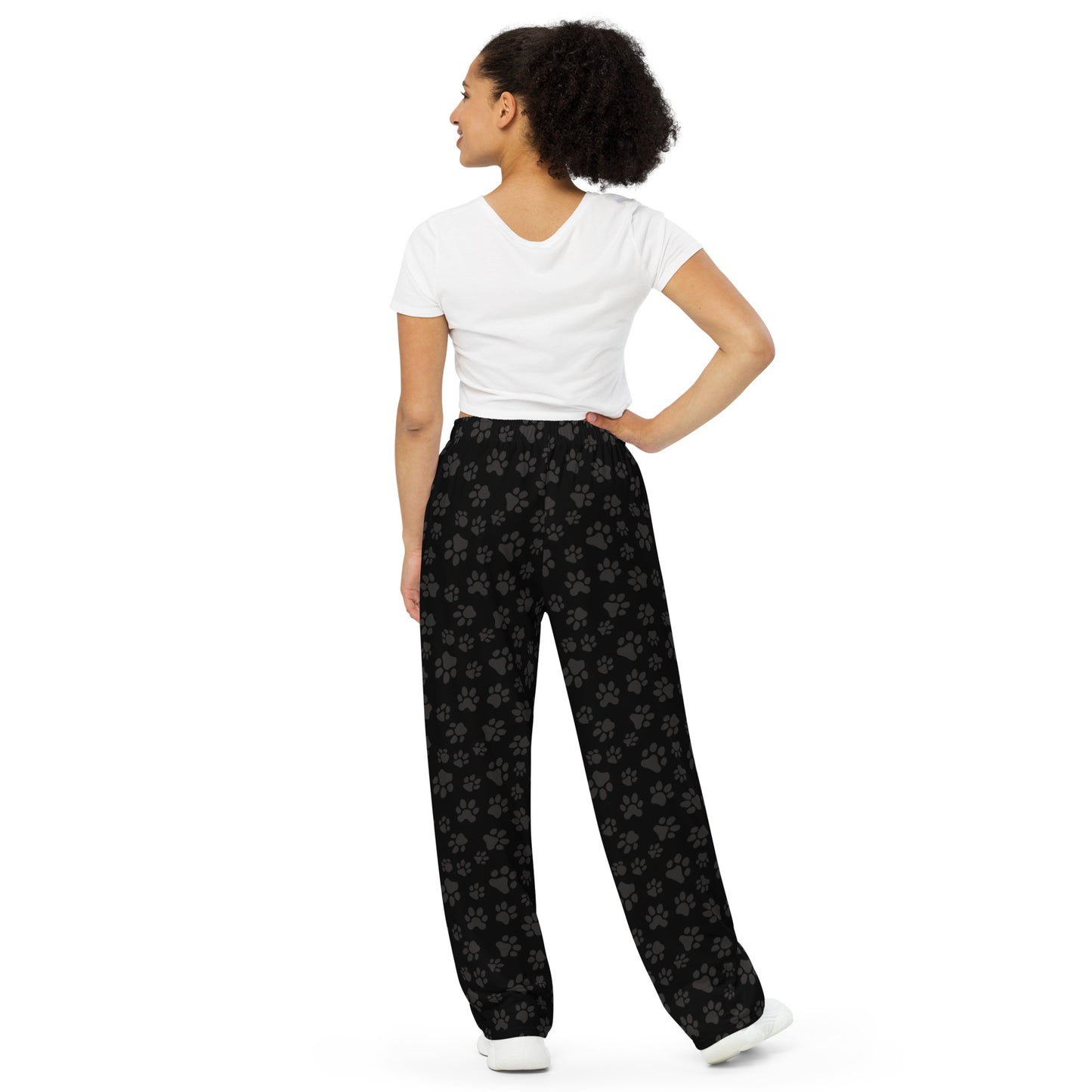 PAWS!  All-over print unisex wide-leg pants