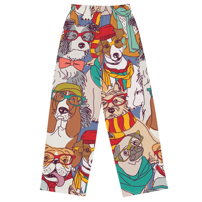 FUN DOGSw GLASSES - Unisex wide-leg pants