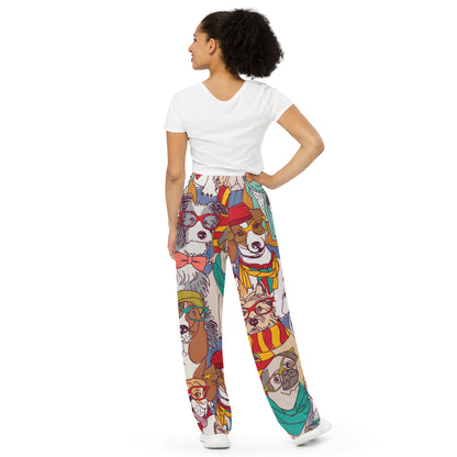 FUN DOGSw GLASSES - Unisex wide-leg pants