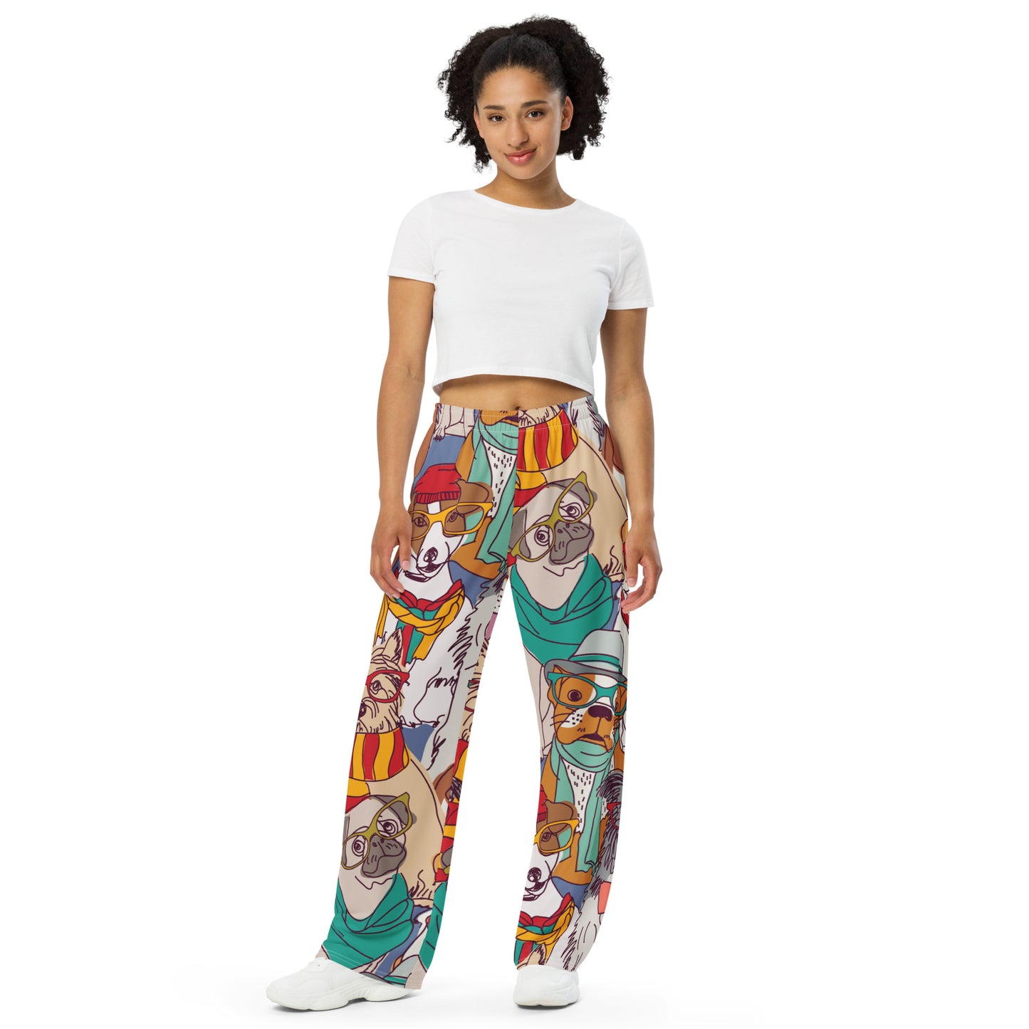 FUN DOGSw GLASSES - Unisex wide-leg pants