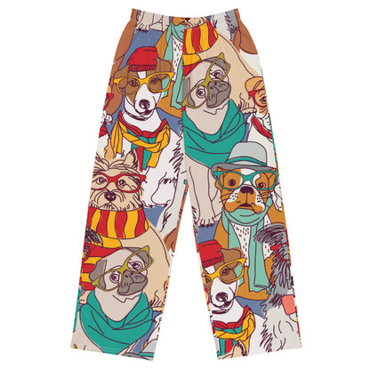 FUN DOGSw GLASSES - Unisex wide-leg pants