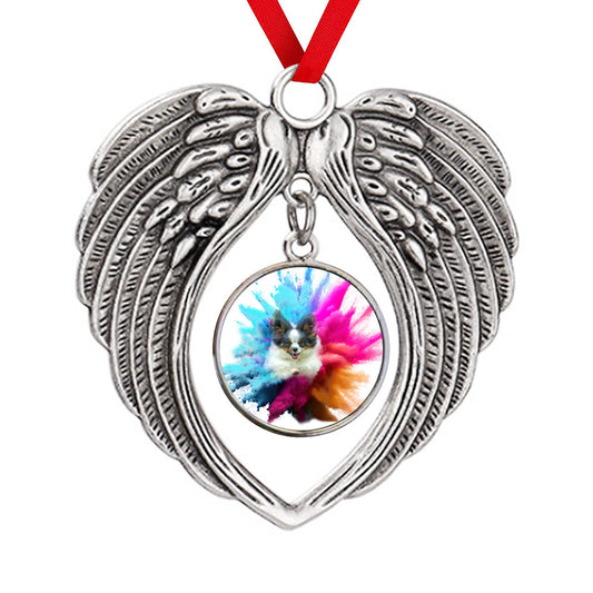 Christmas Day retro wings round Ornament  | Zinc alloy