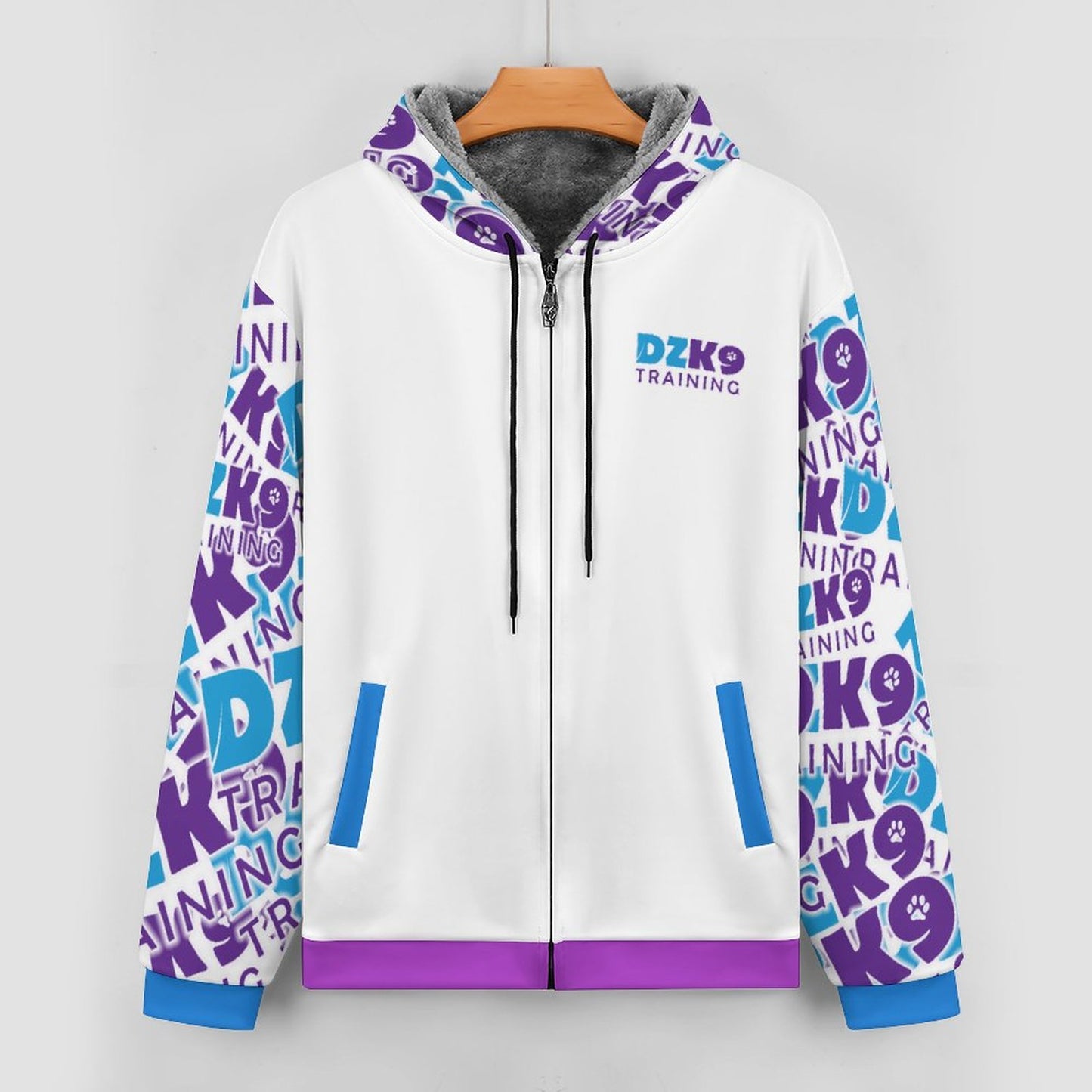 DZK9 230gsm Full Zip up Hoodie with Plush Lining WZIP (All-Over Printing)