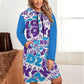 230gsm Long Sleeve Hoodie Dress DS003 (All-Over Printing)
