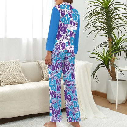 V-Neck Women Night Wear Suit DTZ (All-Over Printing)