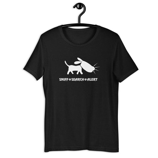 SNIFF SEARCH ALERT - DOG 2- Unisex t-shirt