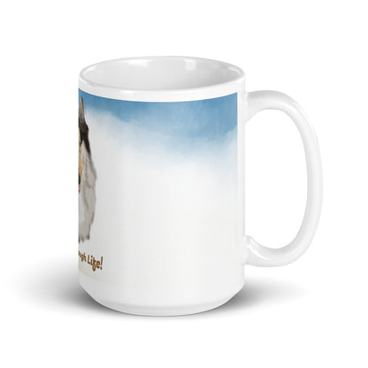 ROUGH LIFE White glossy mug